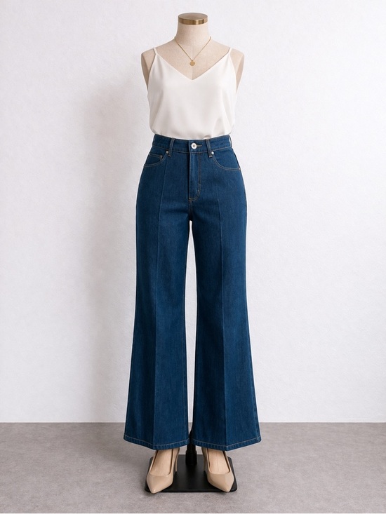 H&M Denim - H&M Wide-Leg Denim Jeans – Dark Wash High-Waist Pants Size US 10